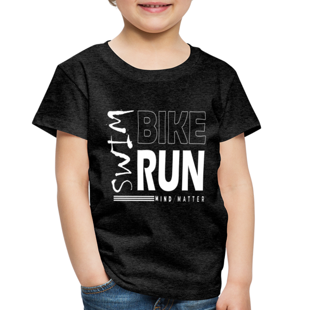 Swim-Bike-Run- Toddler Premium T-Shirt - charcoal grey