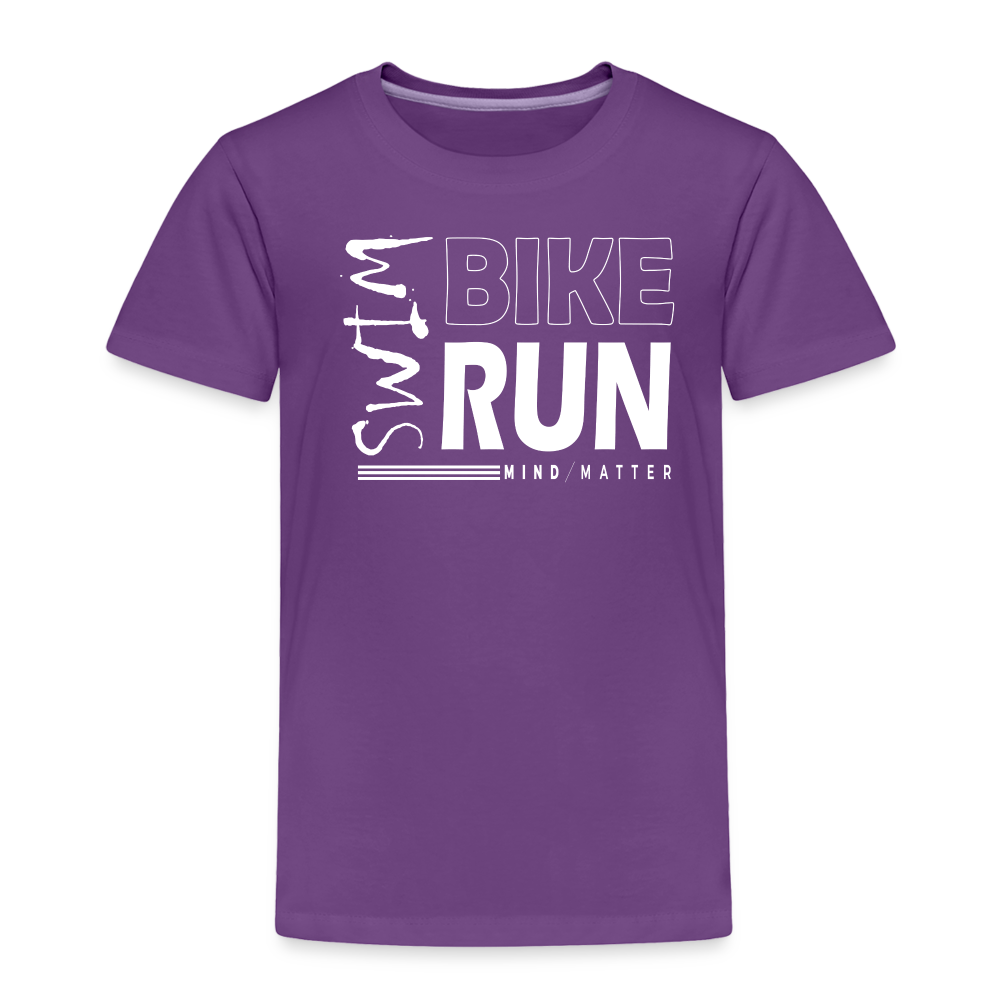 Swim-Bike-Run- Toddler Premium T-Shirt - purple