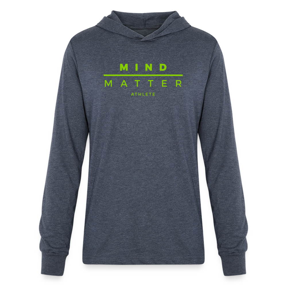 MM Athlete Green- Unisex Long Sleeve Hoodie Shirt - heather navy