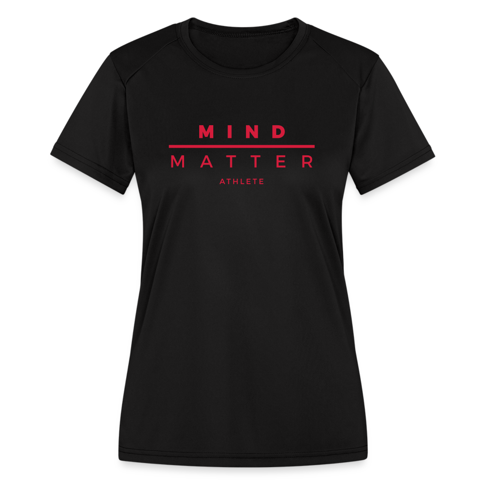 MM Athlete Red- Women's Moisture Wicking Performance T-Shirt - black