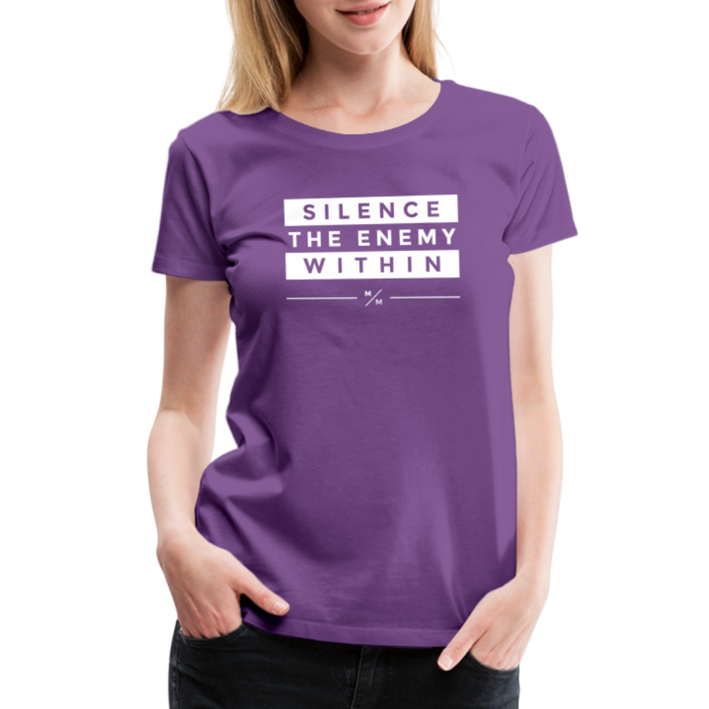 Silence The Enemy Within- Women’s Premium T-Shirt - purple