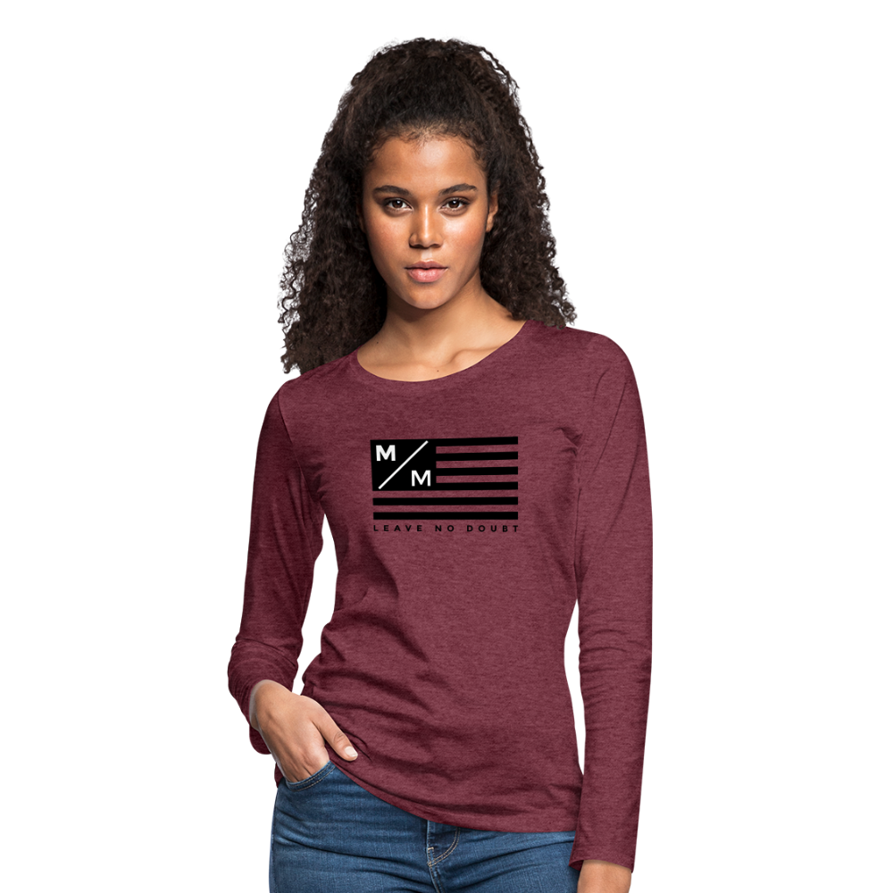 MM Flag LND- Women's Premium Long Sleeve T-Shirt FP - heather burgundy