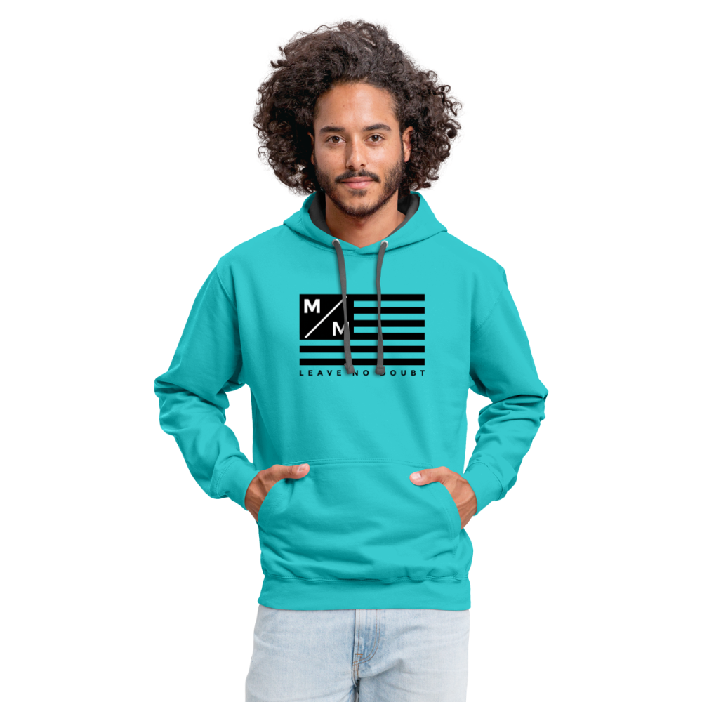 MM Flag LND- Unisex Contrast Hoodie FP - scuba blue/asphalt
