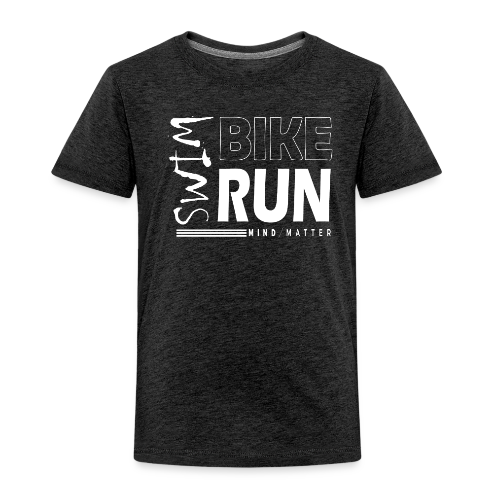Swim-Bike-Run- Toddler Premium T-Shirt - charcoal grey