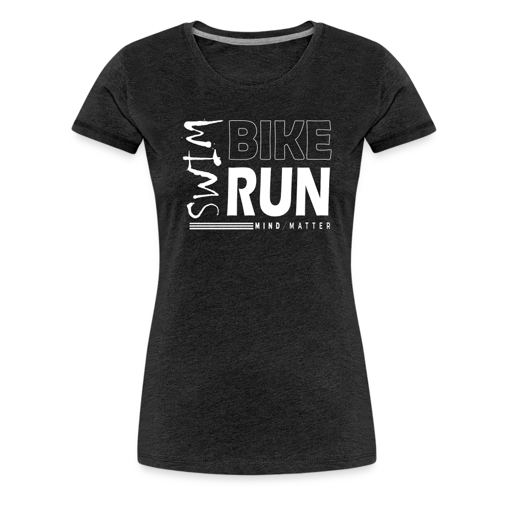 Swim-Bike-Run- Women’s Premium T-Shirt - charcoal grey