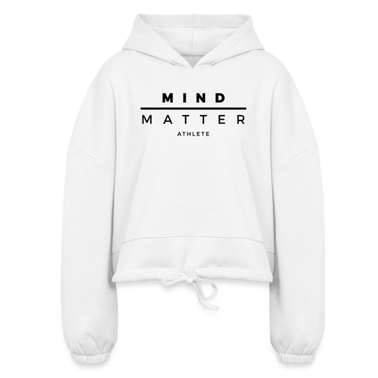 MM Athlete - Women’s Cropped Hoodie - white
