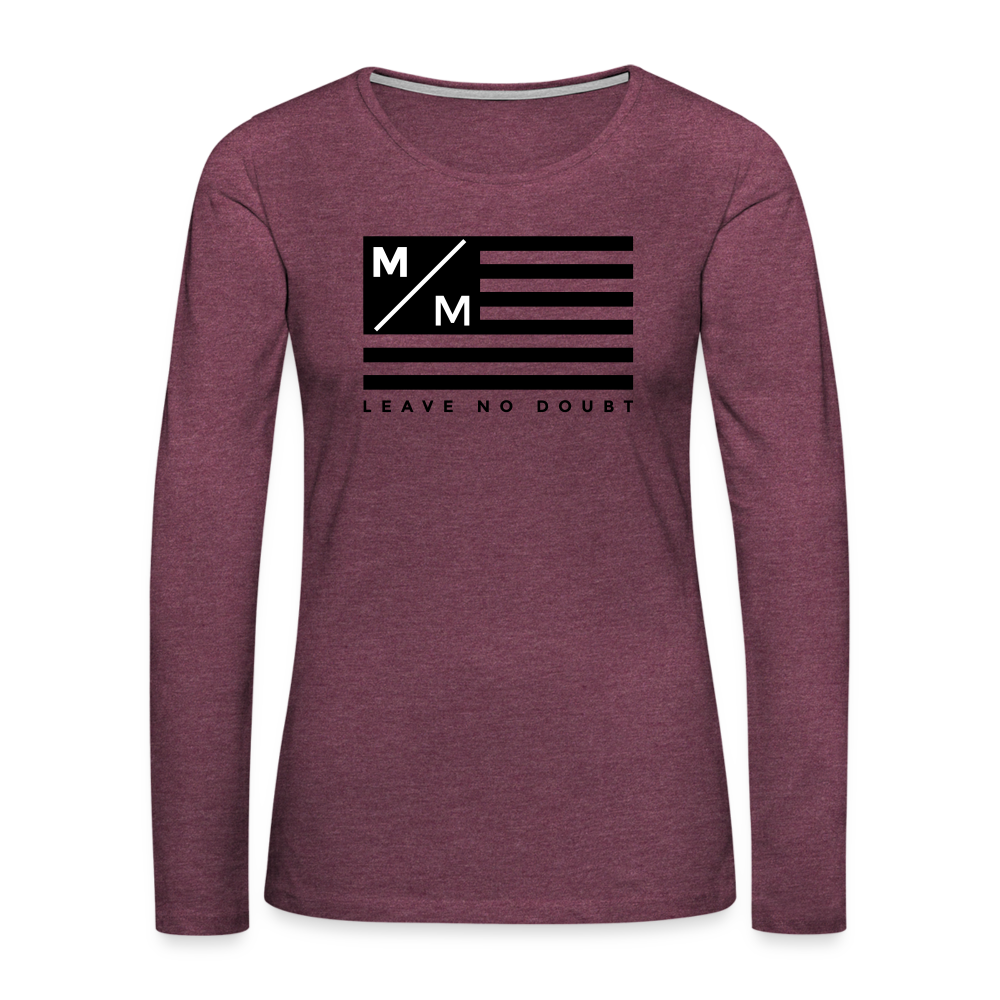 MM Flag LND- Women's Premium Long Sleeve T-Shirt FP - heather burgundy
