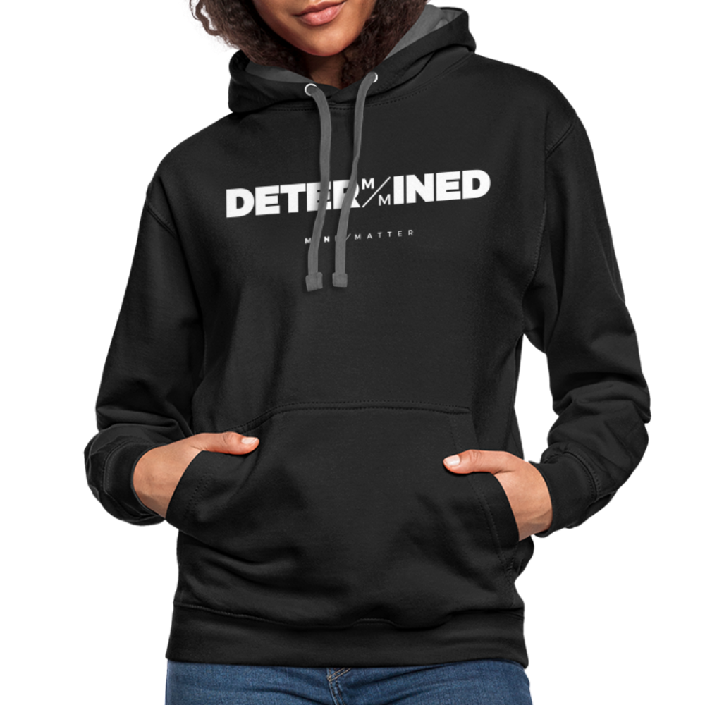 Determined MM- Unisex Contrast Hoodie - black/asphalt