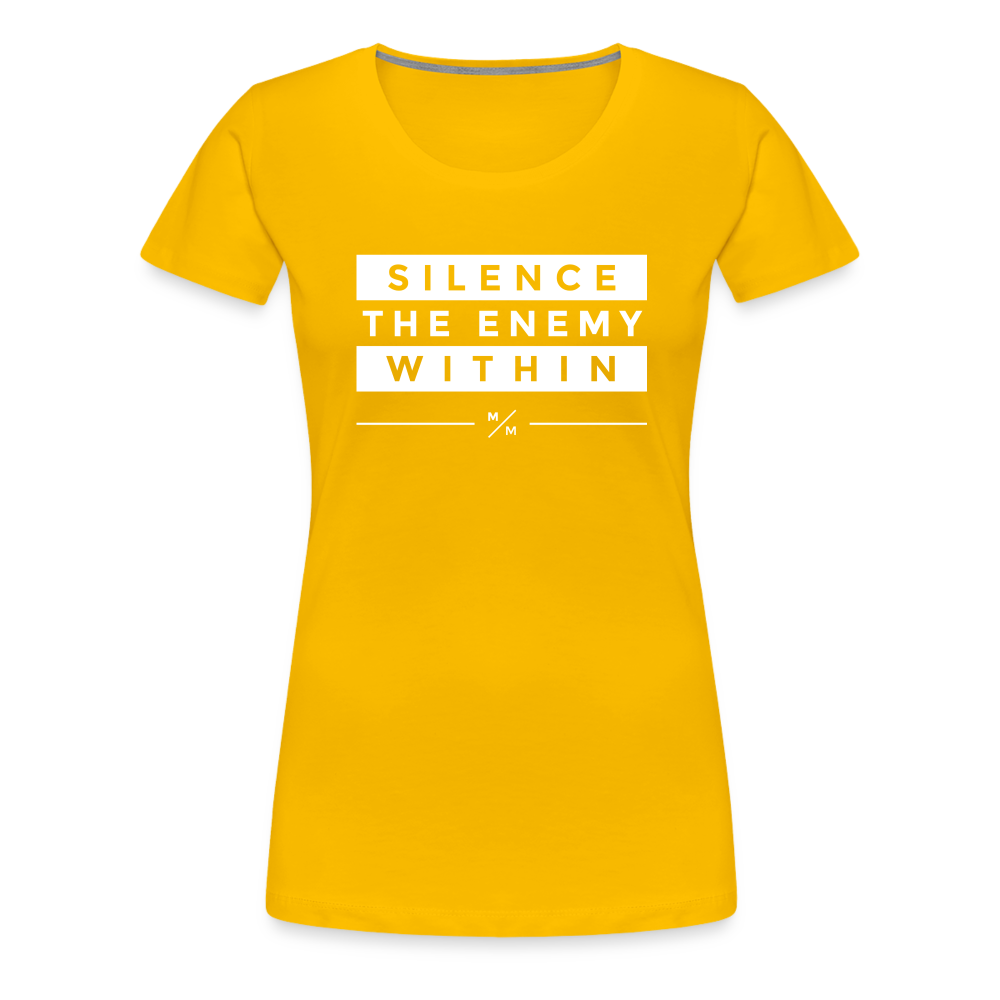 Silence The Enemy Within- Women’s Premium T-Shirt - sun yellow