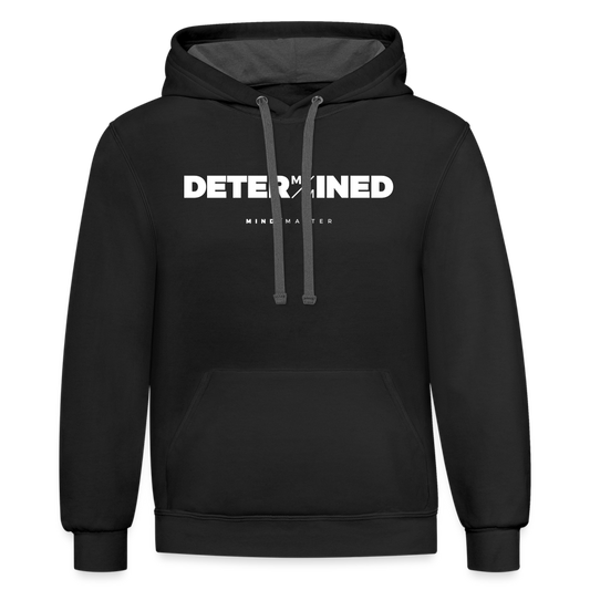 Determined MM- Unisex Contrast Hoodie - black/asphalt