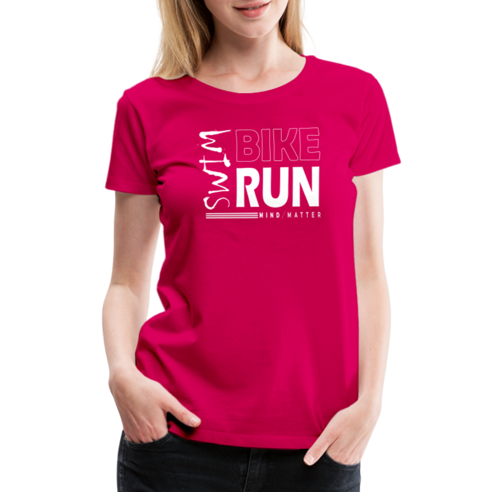 Swim-Bike-Run- Women’s Premium T-Shirt - dark pink