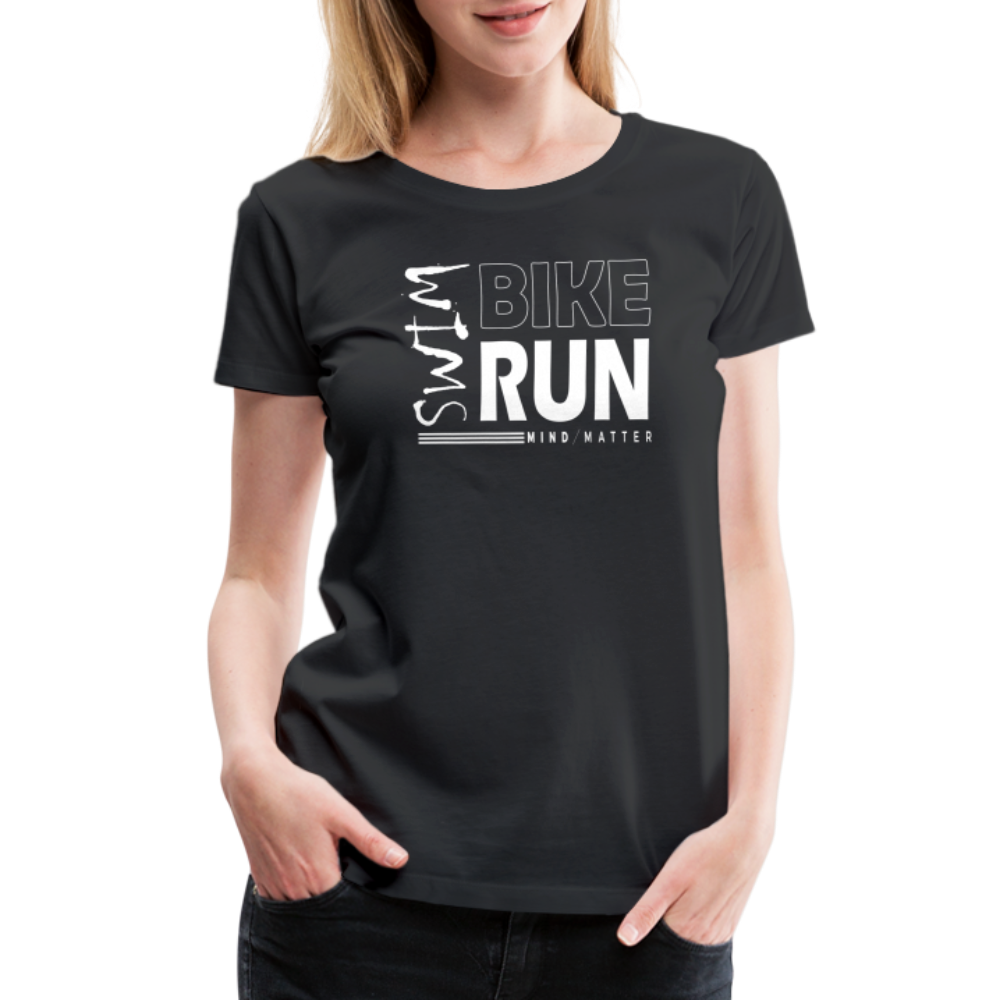 Swim-Bike-Run- Women’s Premium T-Shirt - black