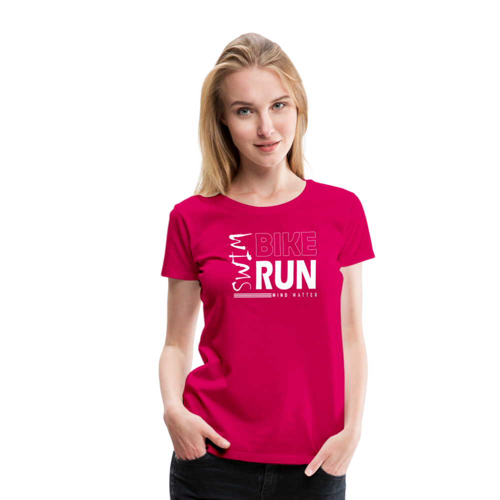 Swim-Bike-Run- Women’s Premium T-Shirt - dark pink