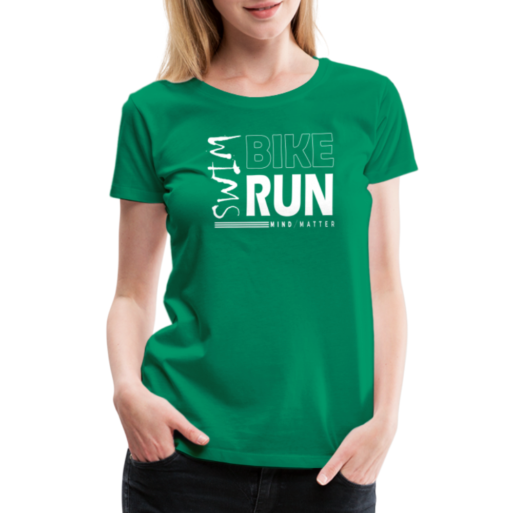 Swim-Bike-Run- Women’s Premium T-Shirt - kelly green