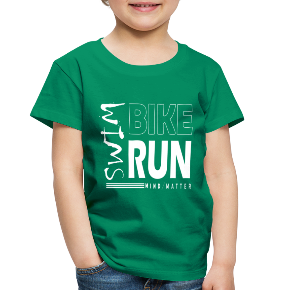 Swim-Bike-Run- Toddler Premium T-Shirt - kelly green