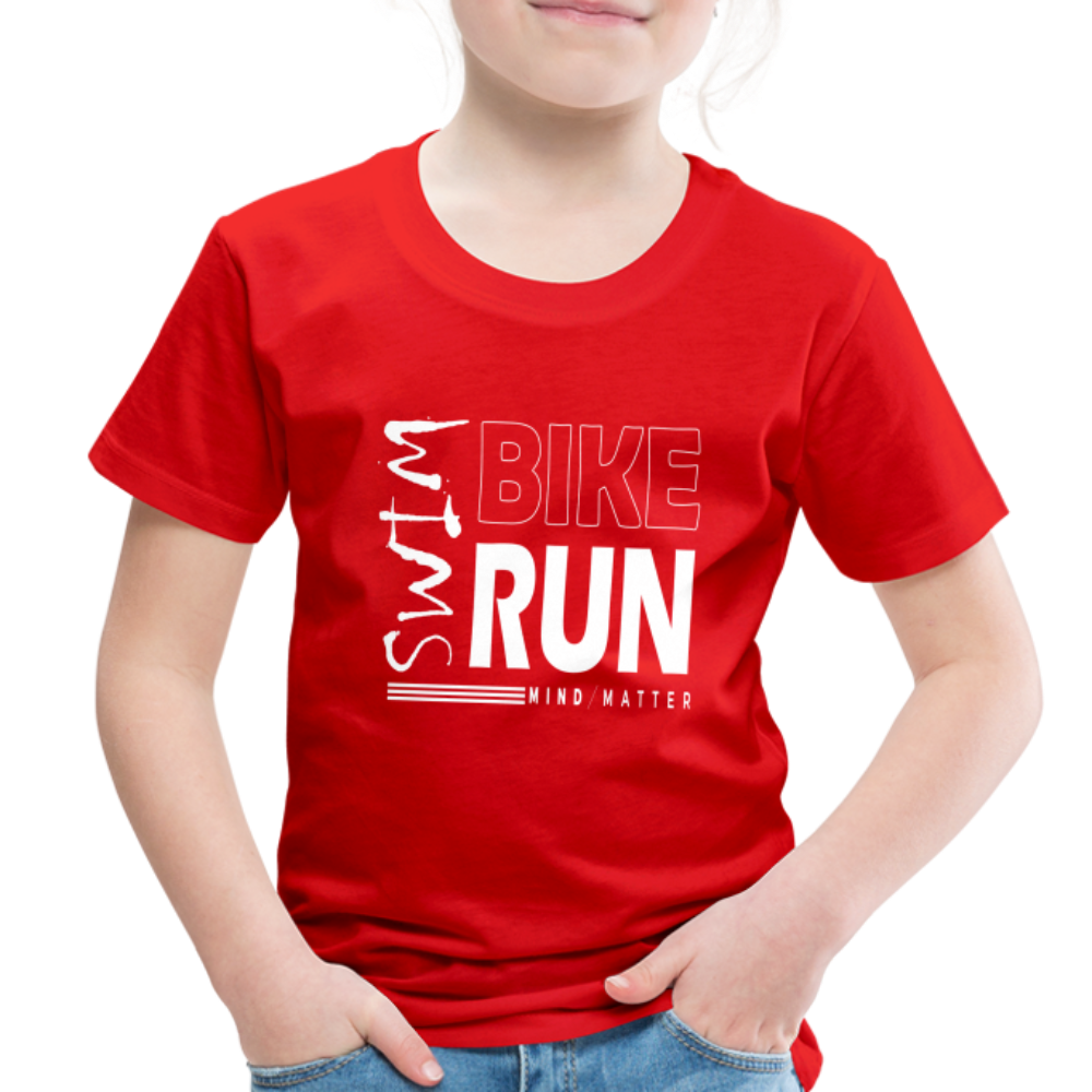 Swim-Bike-Run- Toddler Premium T-Shirt - red
