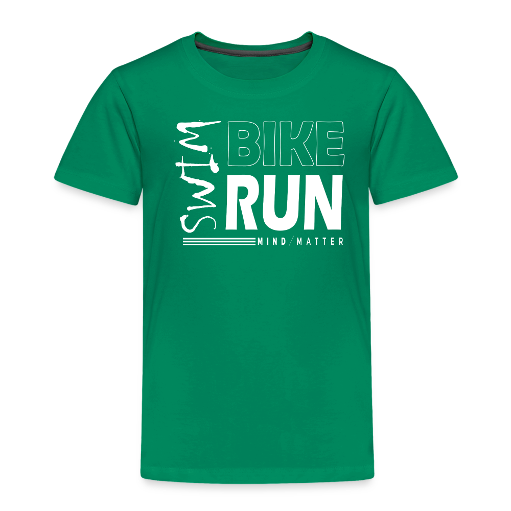 Swim-Bike-Run- Toddler Premium T-Shirt - kelly green