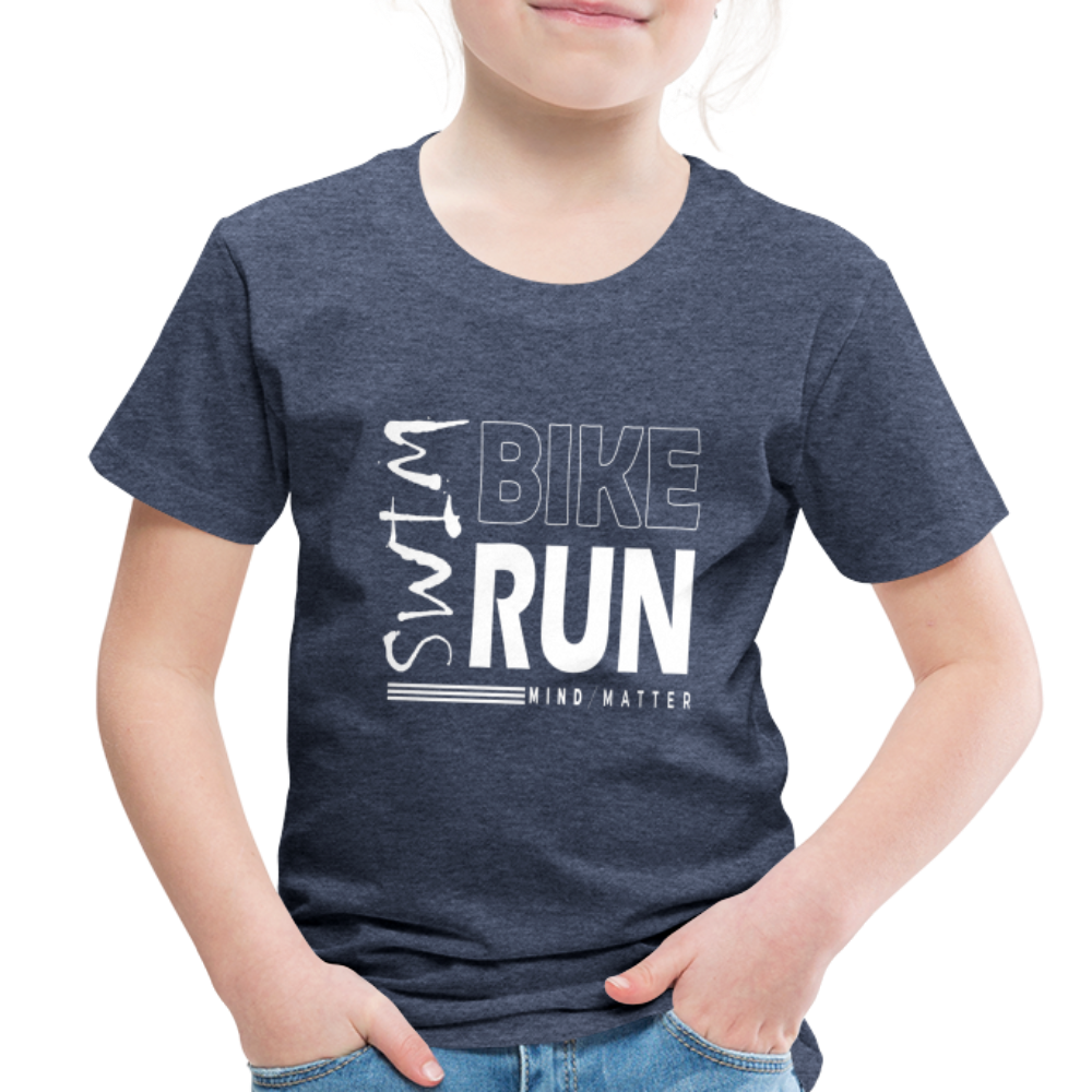 Swim-Bike-Run- Toddler Premium T-Shirt - heather blue