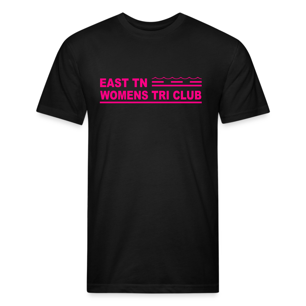 East TN Womens Tri Club Neon Pink- Unisex Fitted Cotton/Poly T-Shirt by Next Level - black