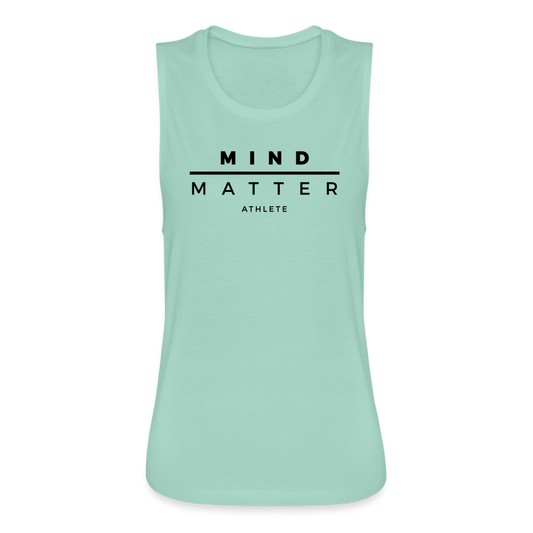MM Athlete- Women's Flowy Muscle Tank - dusty mint blue