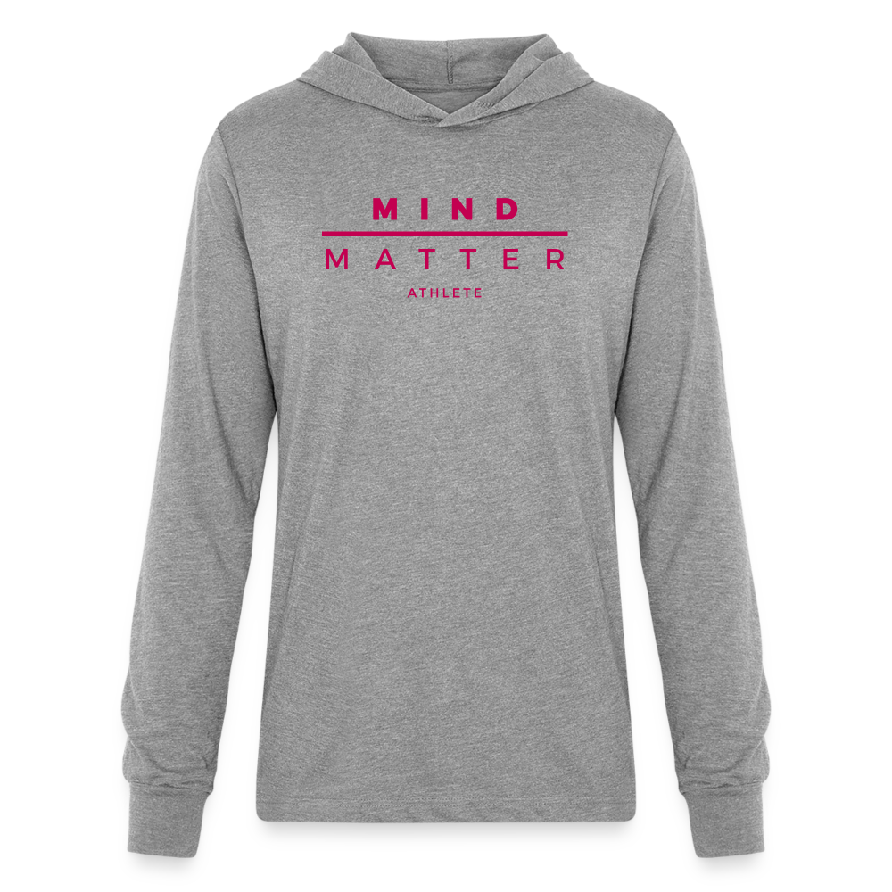 MM Athlete Pink - Unisex Long Sleeve Hoodie Shirt - heather grey