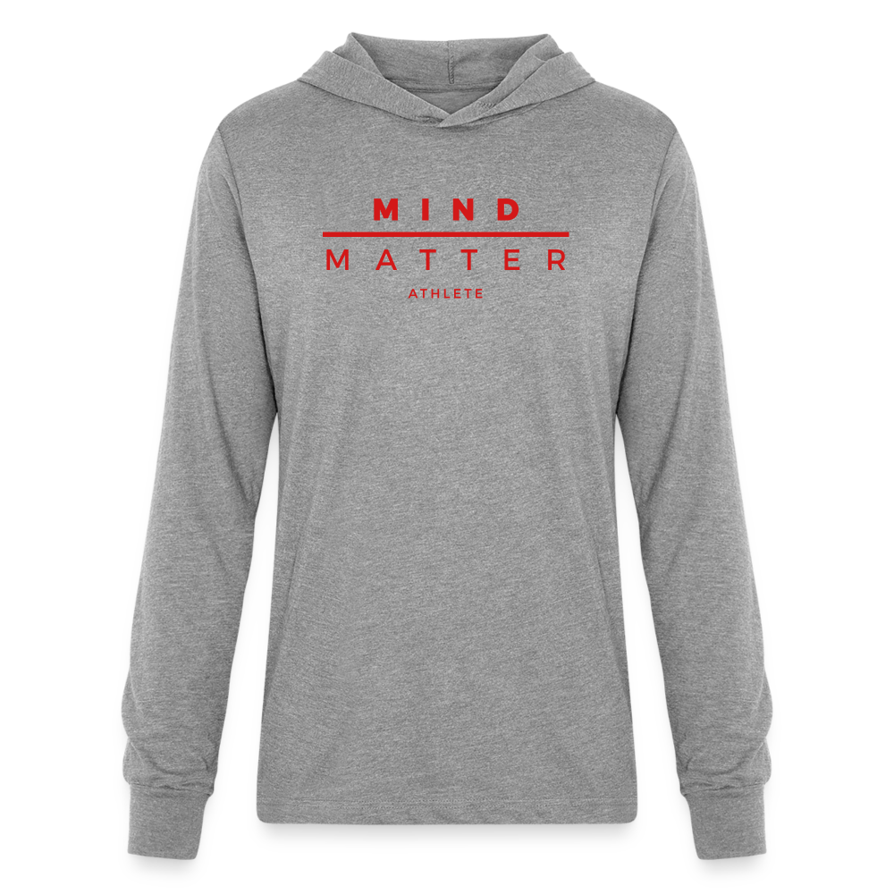 MM Athlete Red- Unisex Long Sleeve Hoodie Shirt - heather grey