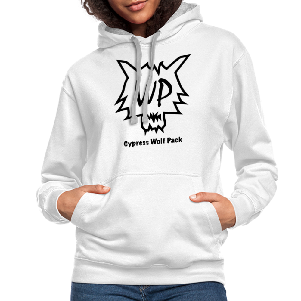 Cypress Wolf Pack- UNISEX Contrast Hoodie - white/gray