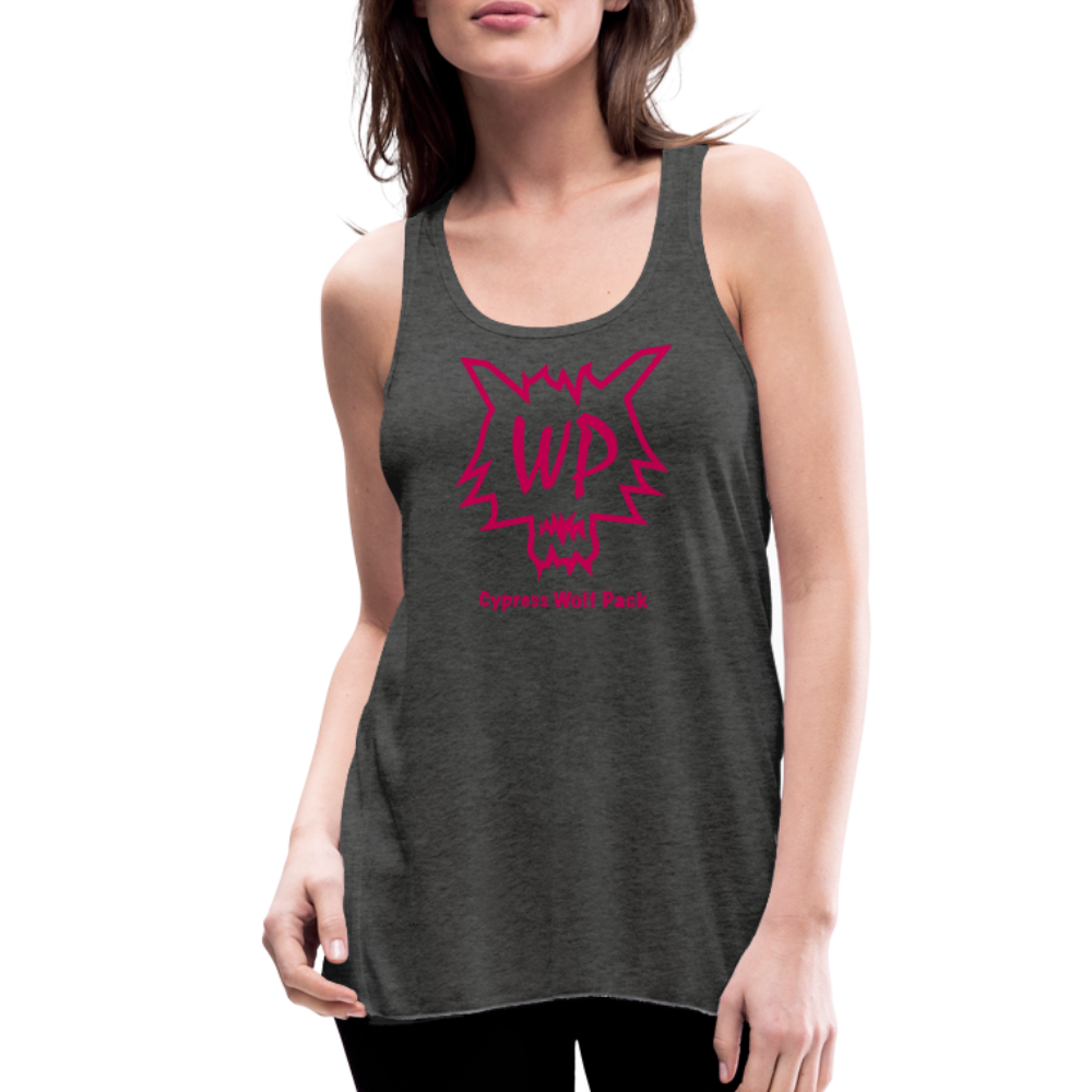 Cypress Wolf Pack Pink- Women's Flowy Tank Top by Bella - deep heather