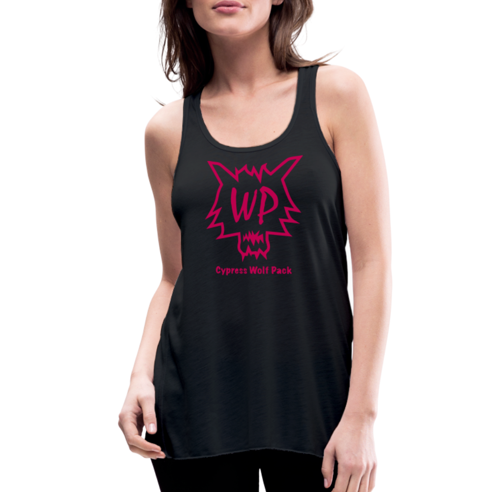 Cypress Wolf Pack Pink- Women's Flowy Tank Top by Bella - black