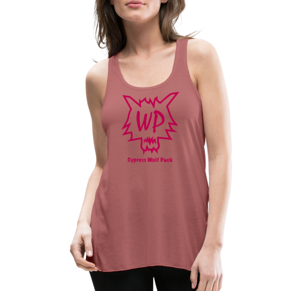 Cypress Wolf Pack Pink- Women's Flowy Tank Top by Bella - mauve
