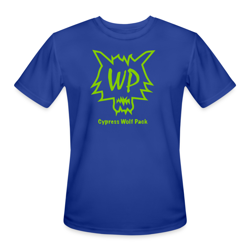 Cypress Wolf Pack Green- Men’s Moisture Wicking Performance T-Shirt - royal blue