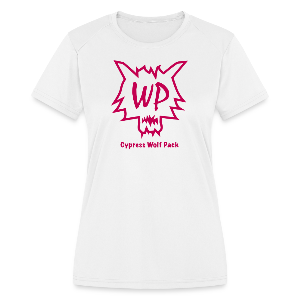Cypress Wolf Pack Pink- Women's Moisture Wicking Performance T-Shirt - white