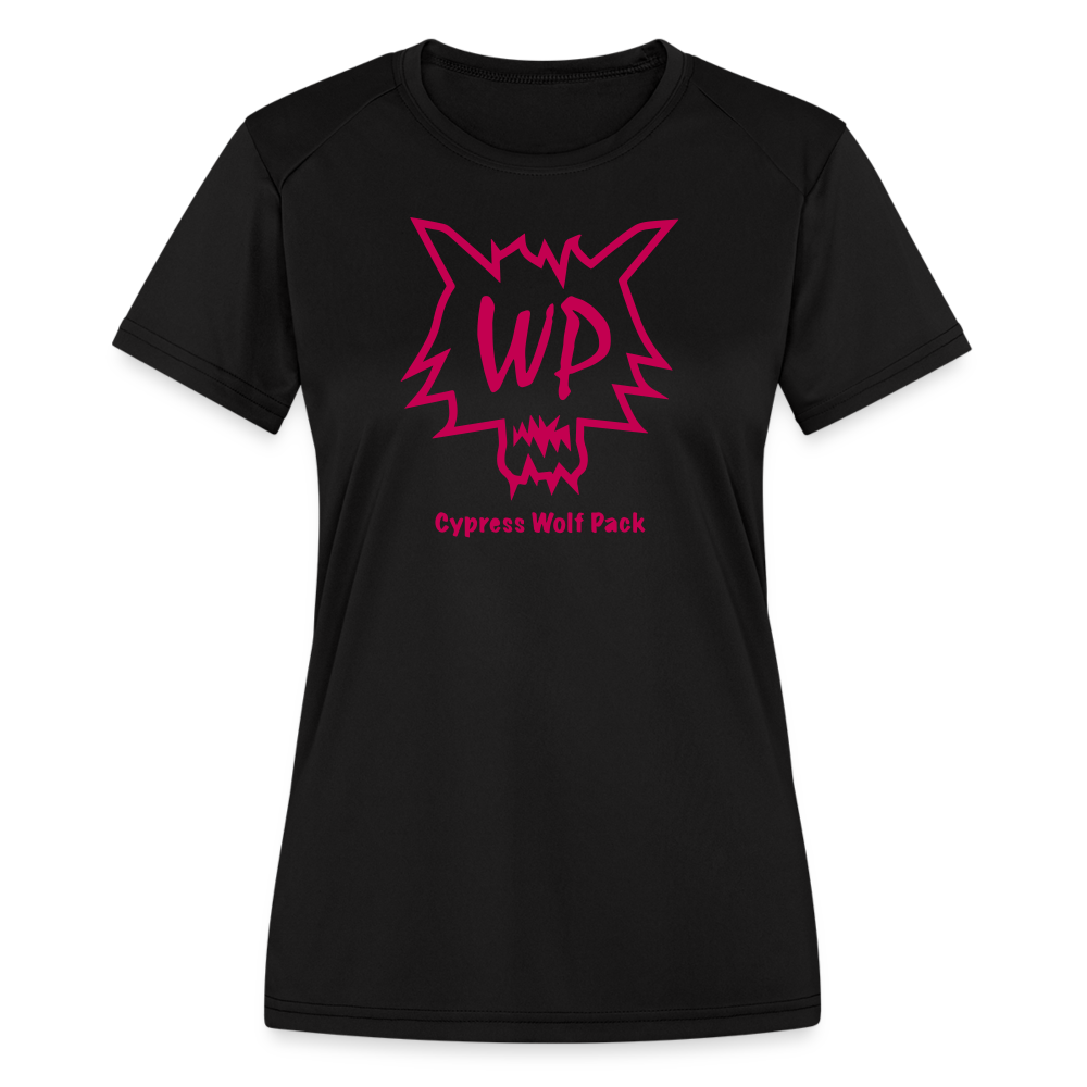 Cypress Wolf Pack Pink- Women's Moisture Wicking Performance T-Shirt - black