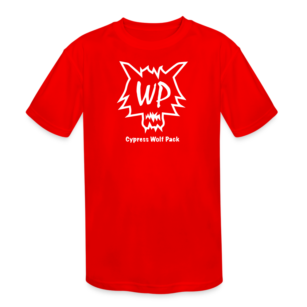 Cypress Wolf Pack- Kids' Moisture Wicking Performance T-Shirt - red
