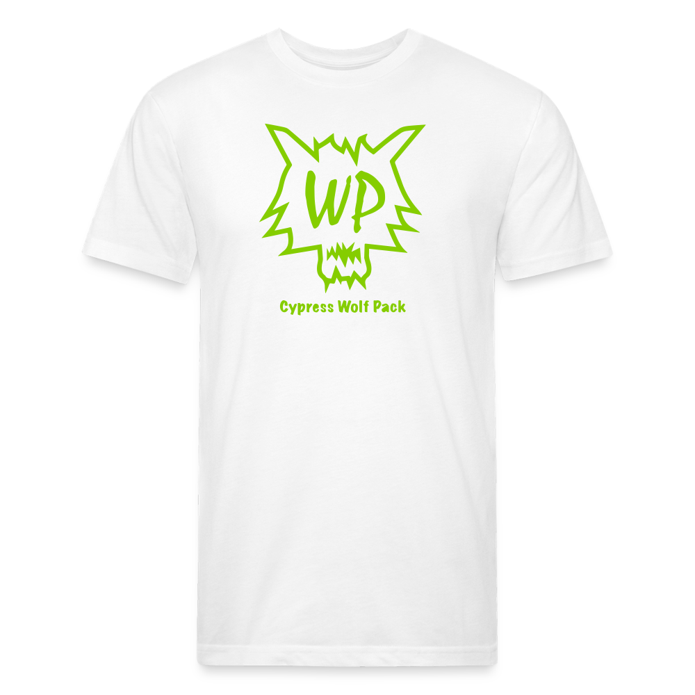 Cypress Wolf Pack Green- UNISEX Fitted Cotton/Poly T-Shirt - white