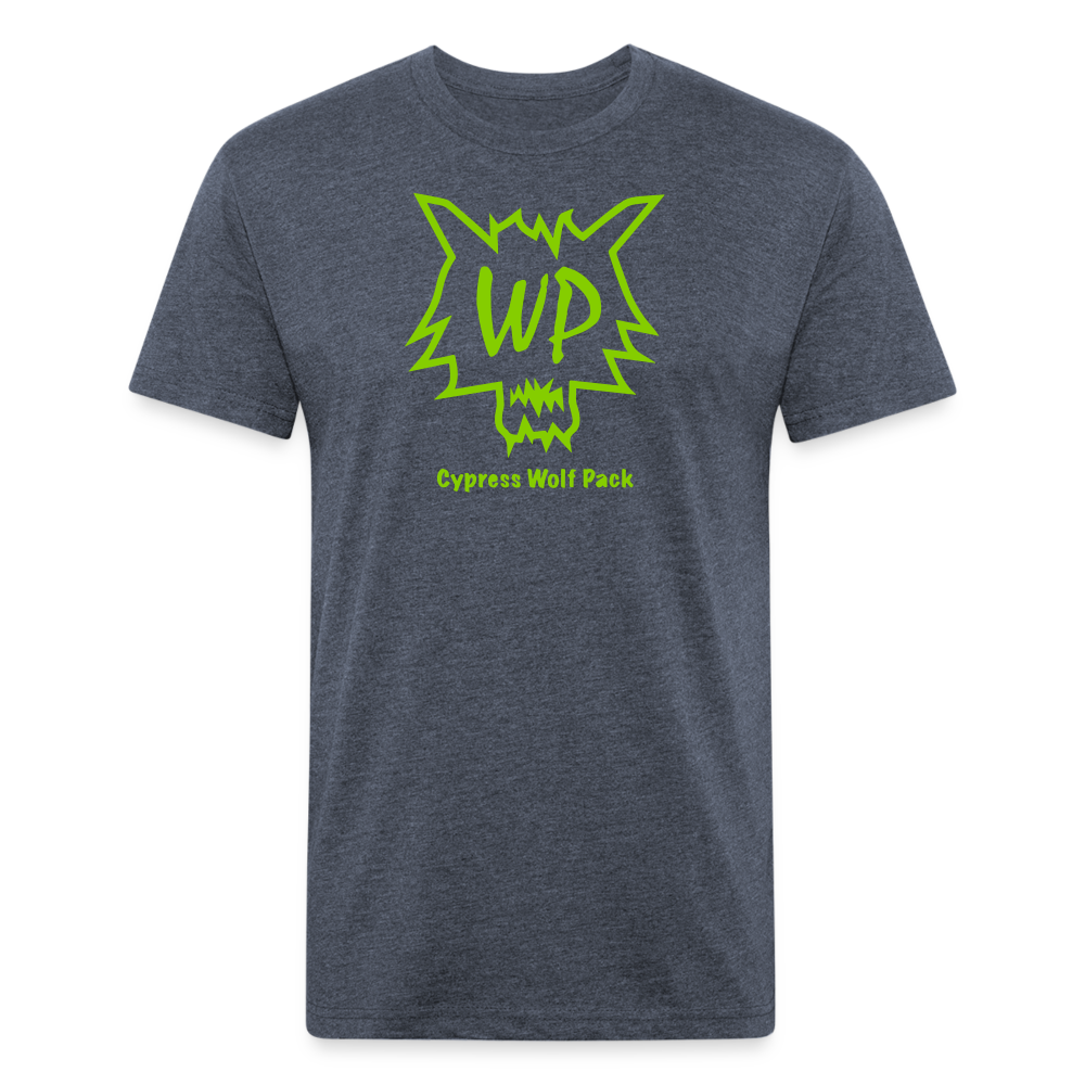 Cypress Wolf Pack Green- UNISEX Fitted Cotton/Poly T-Shirt - heather navy