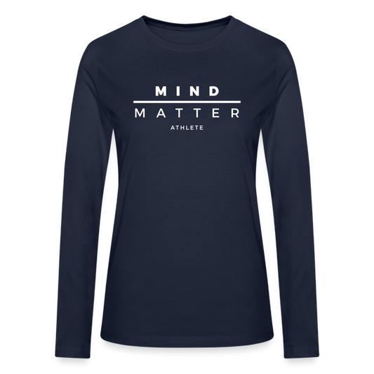 MM Athlete- Bella + Canvas Women's Long Sleeve T-Shirt - navy