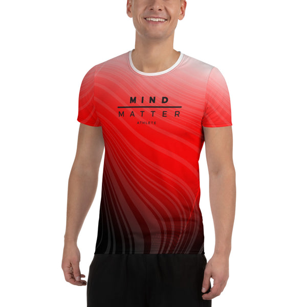 M/M Athlete Red/White Fade- Men's Athletic T-shirt