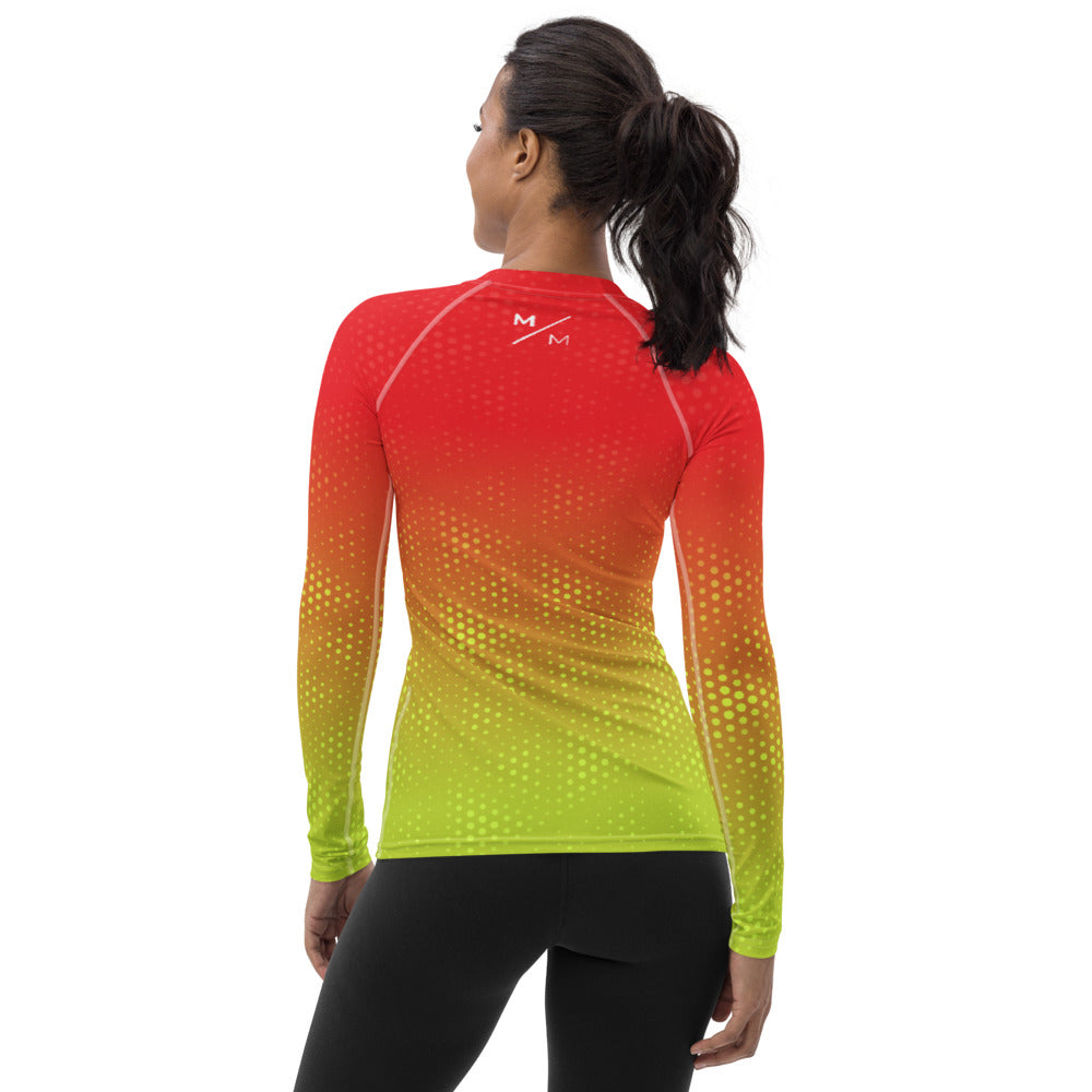 Red & Yellow Determined- Women's Performance Long Sleeve