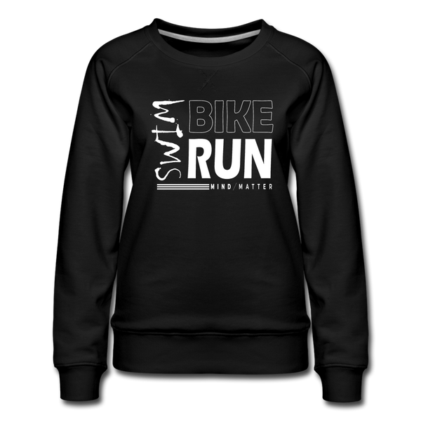 Swim-Bike-Run- Women’s Premium Sweatshirt - black