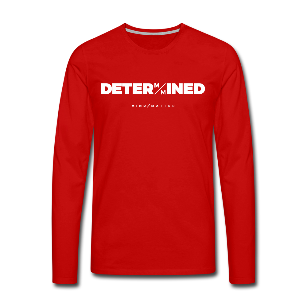 Determined- Men's Premium Long Sleeve T-Shirt FP - red