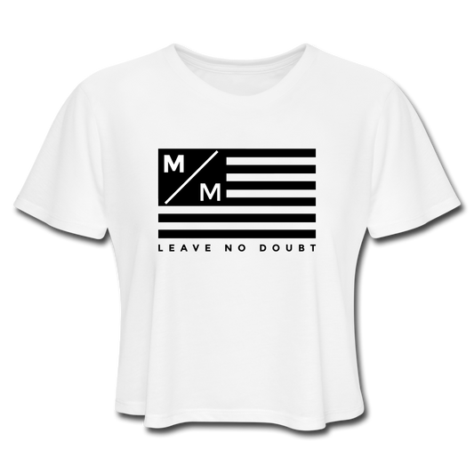 MM Flag LND- Women's Cropped T-Shirt FP - white