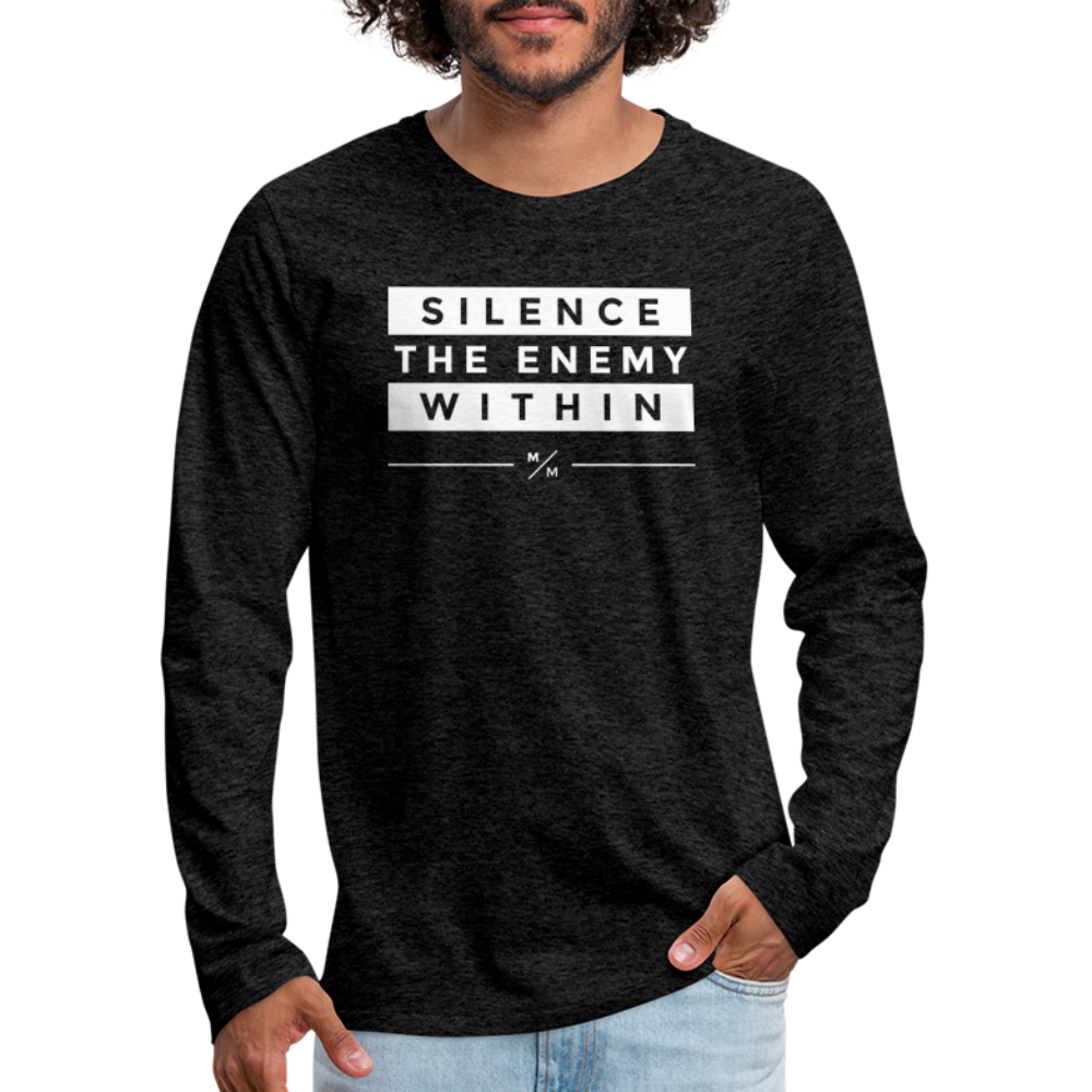 Silence The Enemy Within- Men's Premium Long Sleeve T-Shirt - charcoal grey