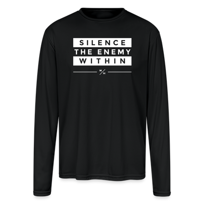 Silence the enemy within - Men's Moisture Wicking Performance Long Sleeve T-Shirt - black