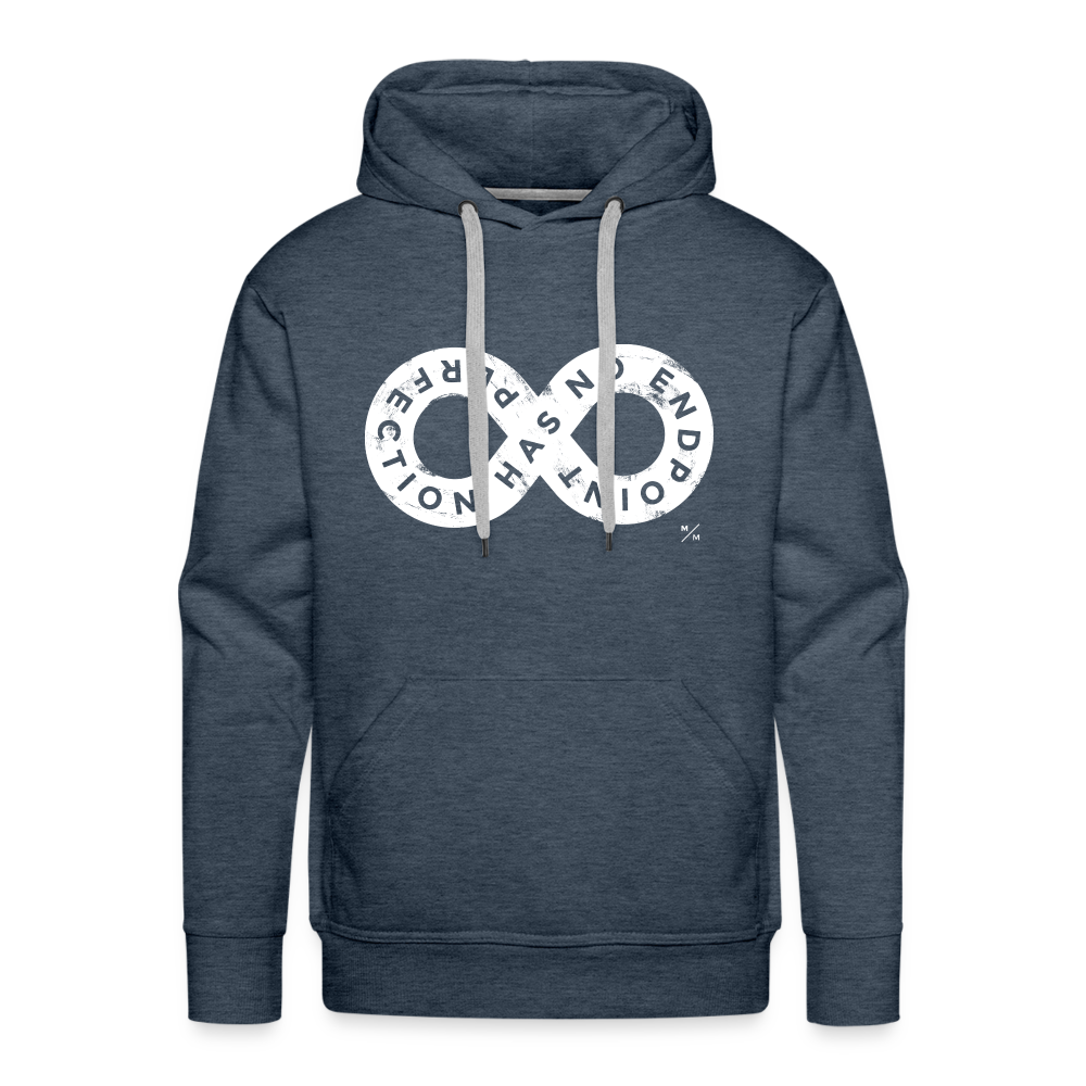 Perfection Has No Endpoint- Men’s Premium Hoodie - heather denim