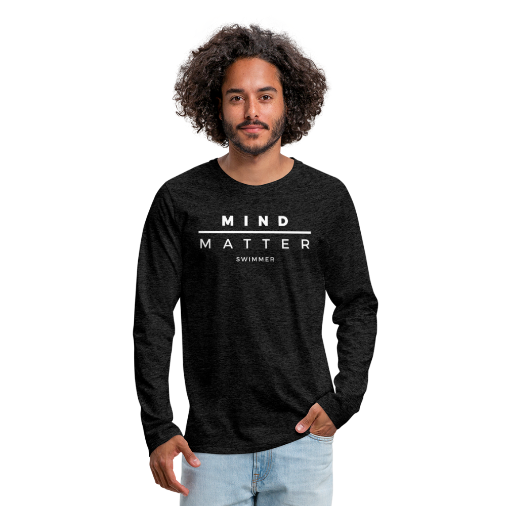 MM Swimmer- Men's Premium Long Sleeve T-Shirt - charcoal grey