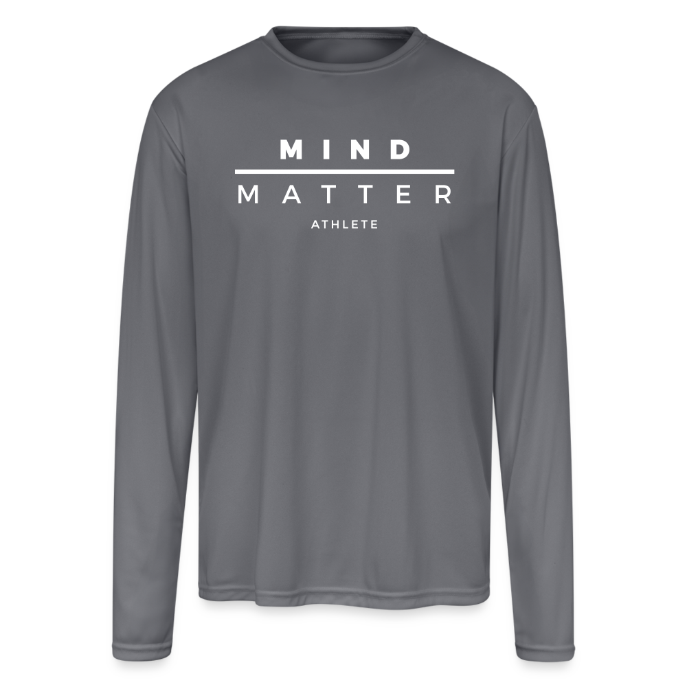 MM Athlete - Men's Moisture Wicking Performance Long Sleeve T-Shirt - gray