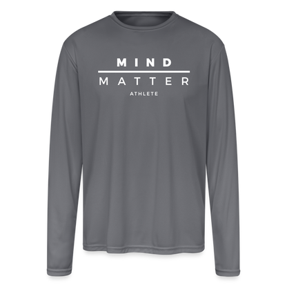 MM Athlete - Men's Moisture Wicking Performance Long Sleeve T-Shirt - gray