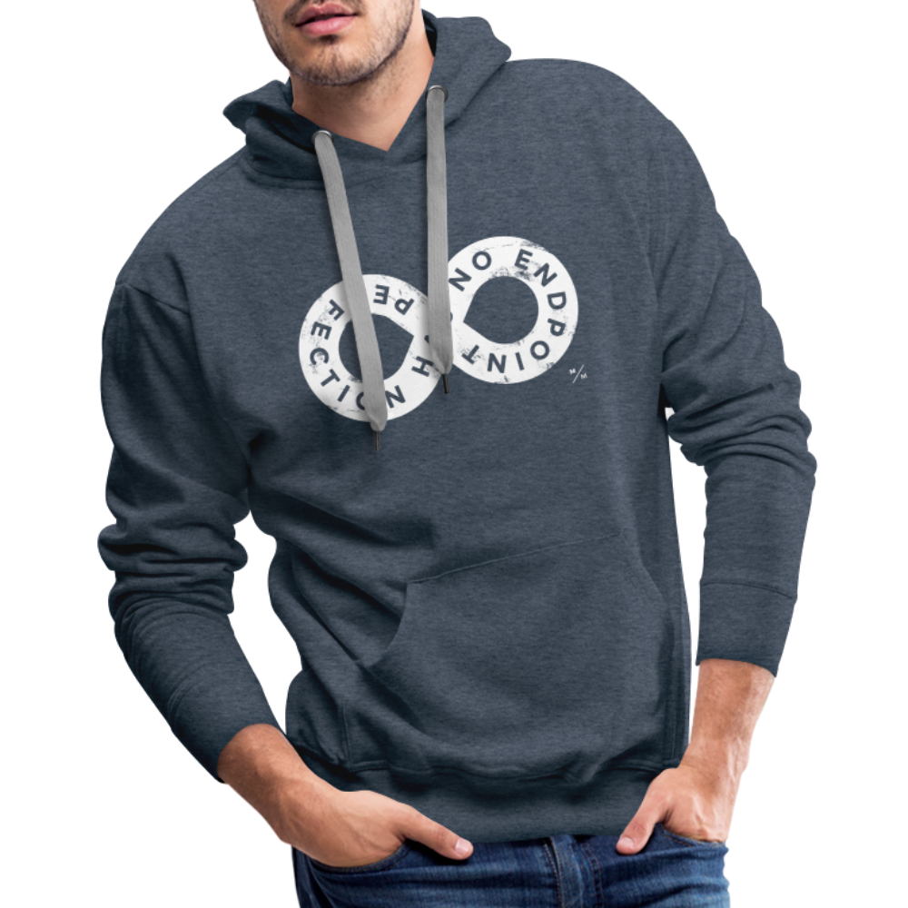 Perfection Has No Endpoint- Men’s Premium Hoodie - heather denim