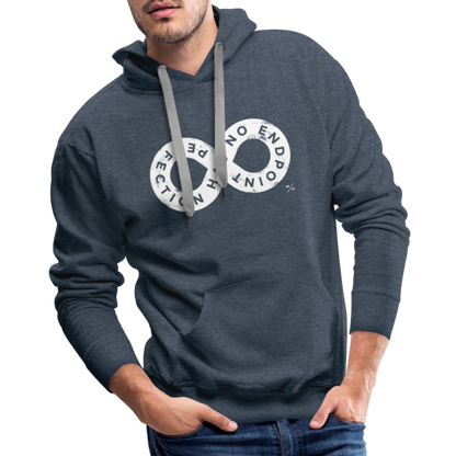 Perfection Has No Endpoint- Men’s Premium Hoodie - heather denim